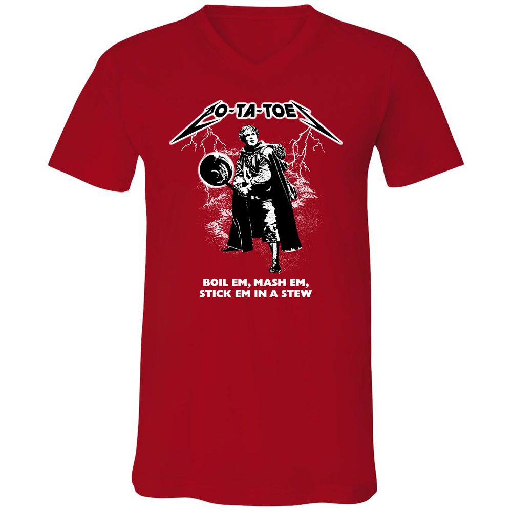Unisex V-Neck T-Shirt - 92XCU967 - Red - 3