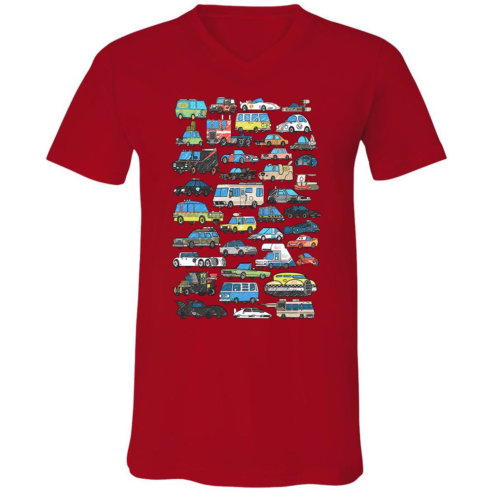 Unisex V-Neck T-Shirt - F18XRGU3 - Red - 3