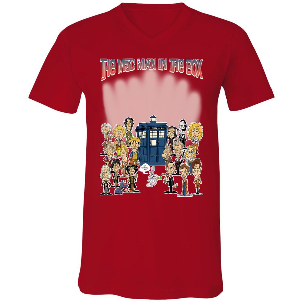 Unisex V-Neck T-Shirt - 5NBXEQFG - Red - 3