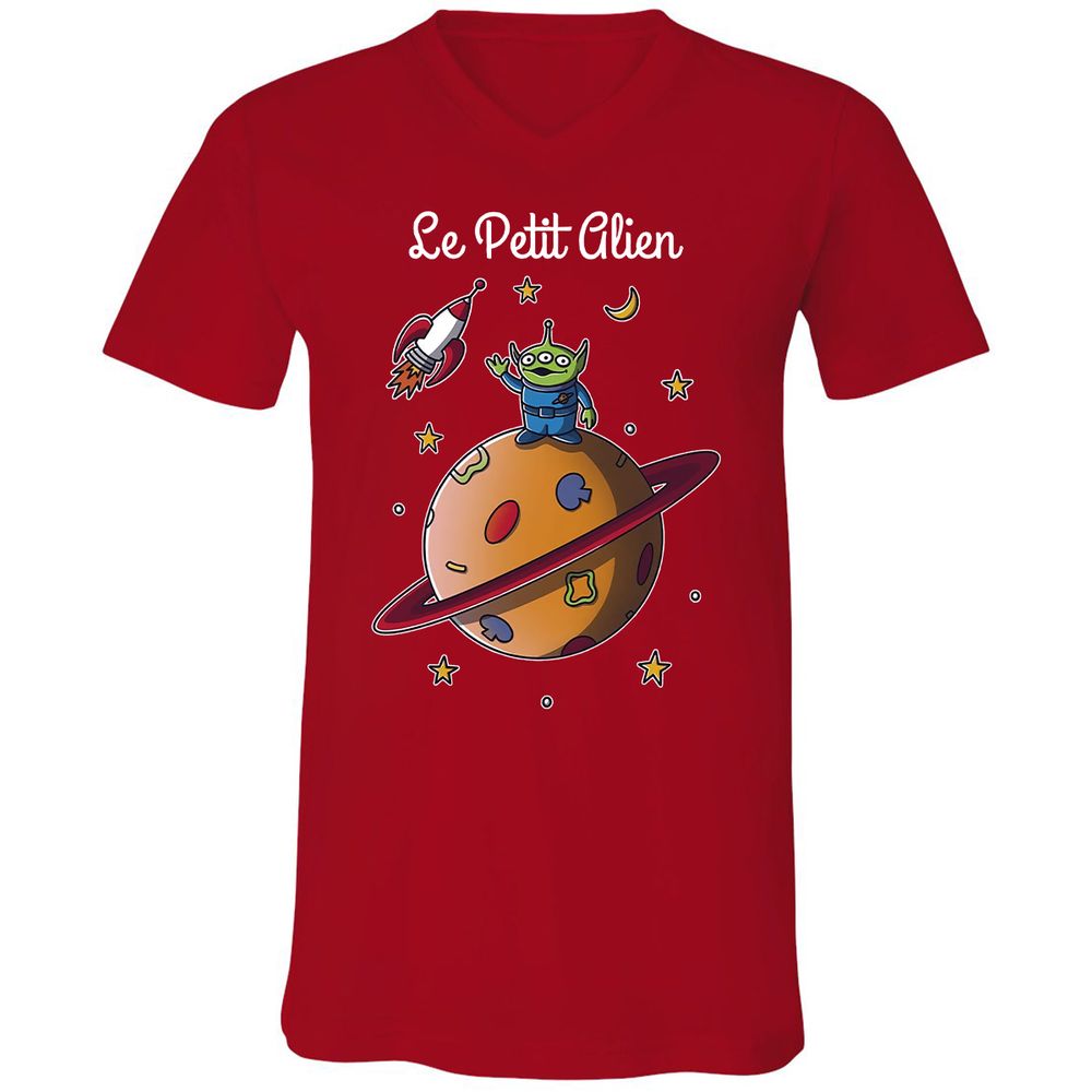 Unisex V-Neck T-Shirt - KVJU9Z33 - Red - 3