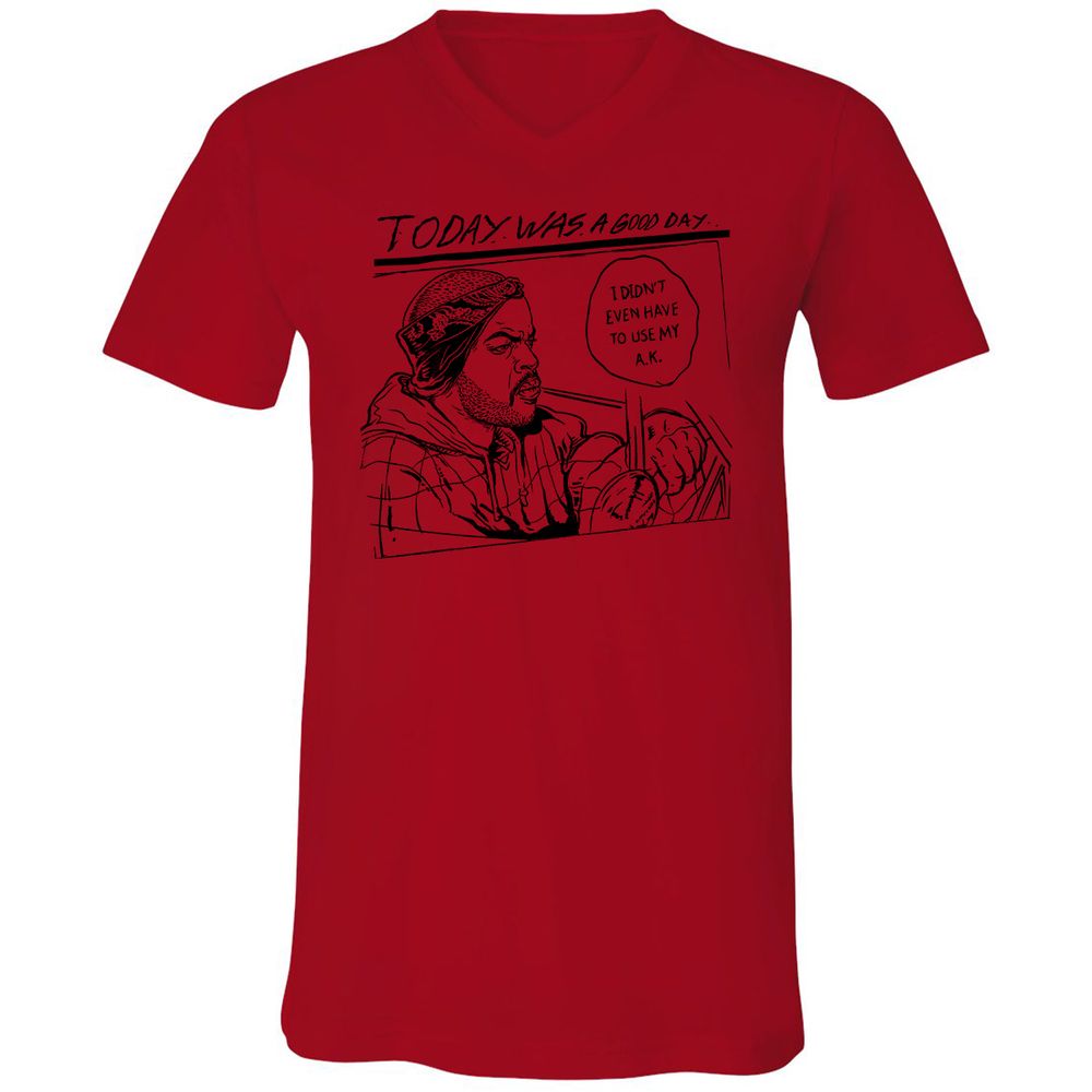 Unisex V-Neck T-Shirt - FKAZEEUL - Red - 3