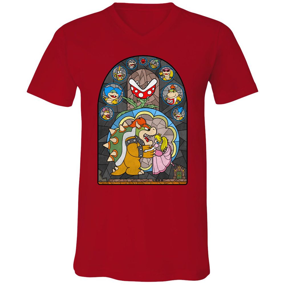 Unisex V-Neck T-Shirt - ZTB5GS8S - Red - 3