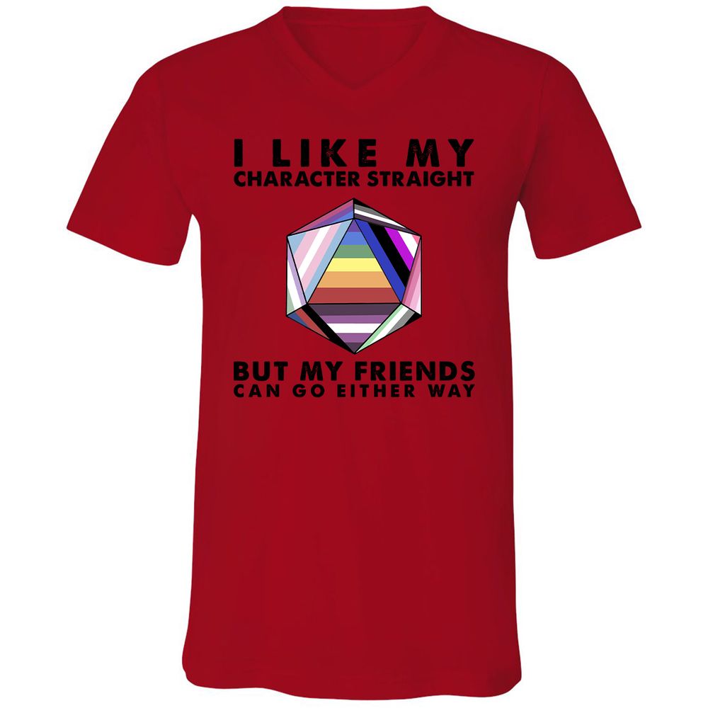 Unisex V-Neck T-Shirt - 4HDC5334 - Red - 3