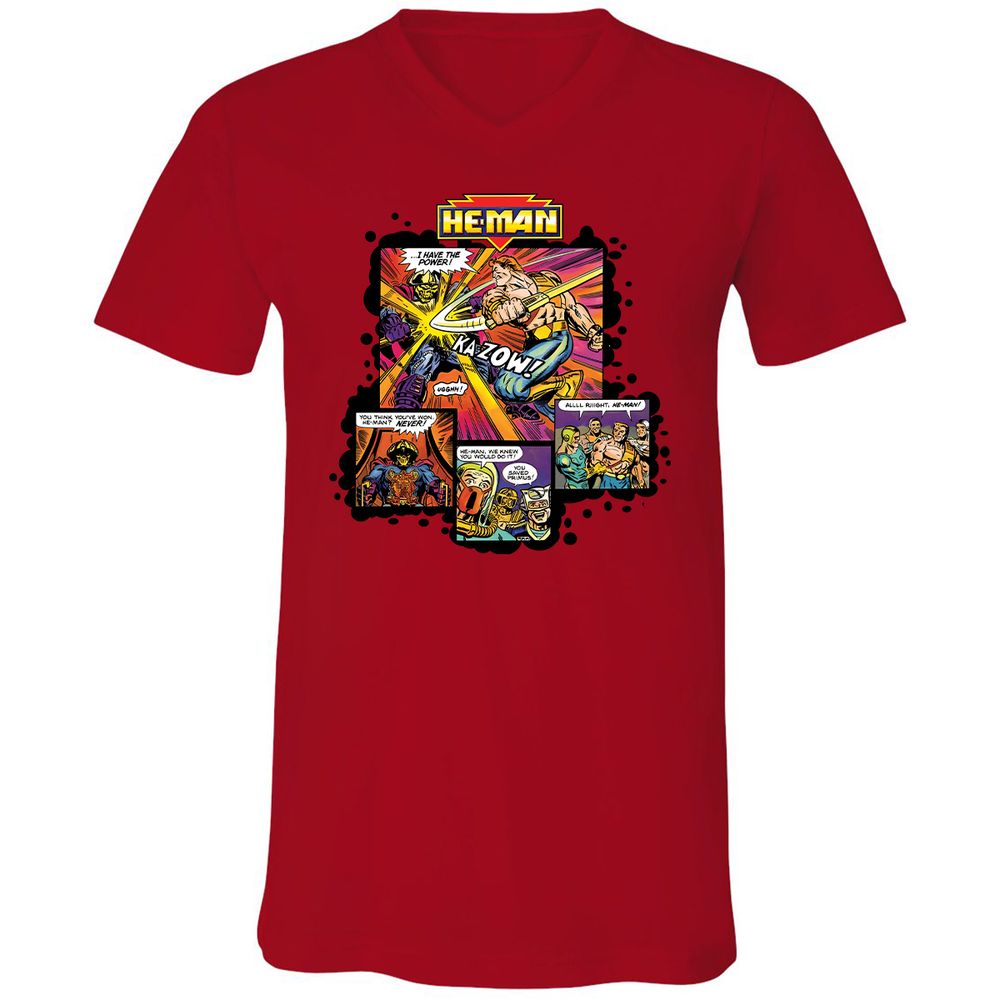 Unisex V-Neck T-Shirt - NCRB7UHX - Red - 3