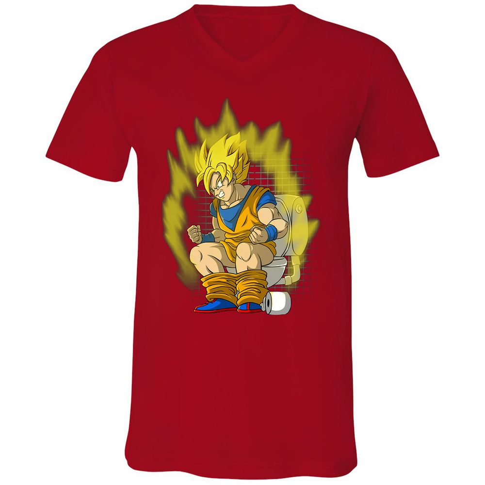 Unisex V-Neck T-Shirt - Q4XLKLCC - Red - 3