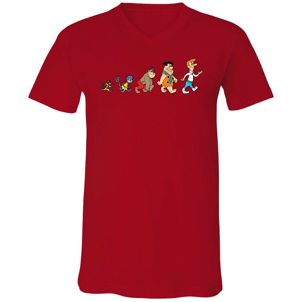 Unisex V-Neck T-Shirt - C8UVSXQA - Red - 3