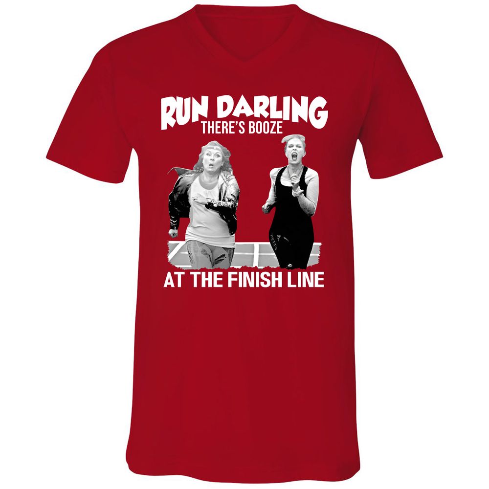 Run Darling Unisex V-Neck T-Shirt - Red - 3