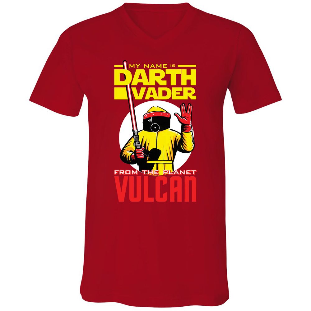 Unisex V-Neck T-Shirt - Q51AMG5G - Red - 3