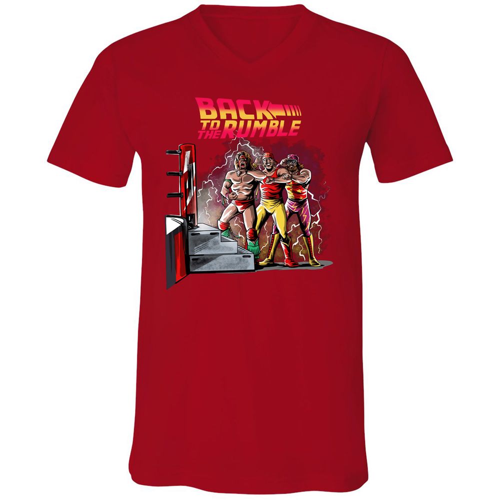 Unisex V-Neck T-Shirt - 6QGVE8BZ - Red - 3
