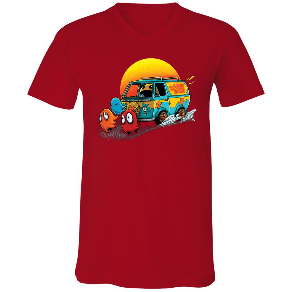 Unisex V-Neck T-Shirt - YPDMZD8W - Red - 3