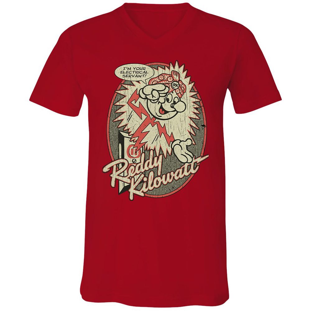Unisex V-Neck T-Shirt - 8T6FPWTG - Red - 3