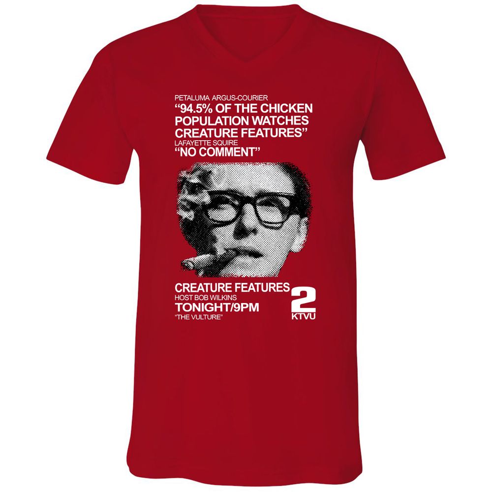 Unisex V-Neck T-Shirt - YNZ2LCQF - Red - 3