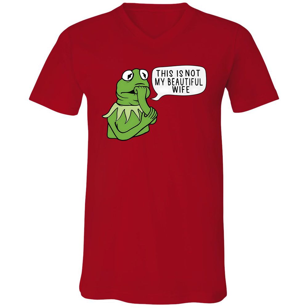 Unisex V-Neck T-Shirt - PUW2FEUU - Red - 3