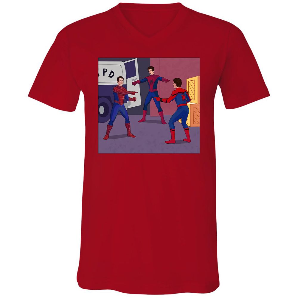 Unisex V-Neck T-Shirt - 368SVHP9 - Red - 3