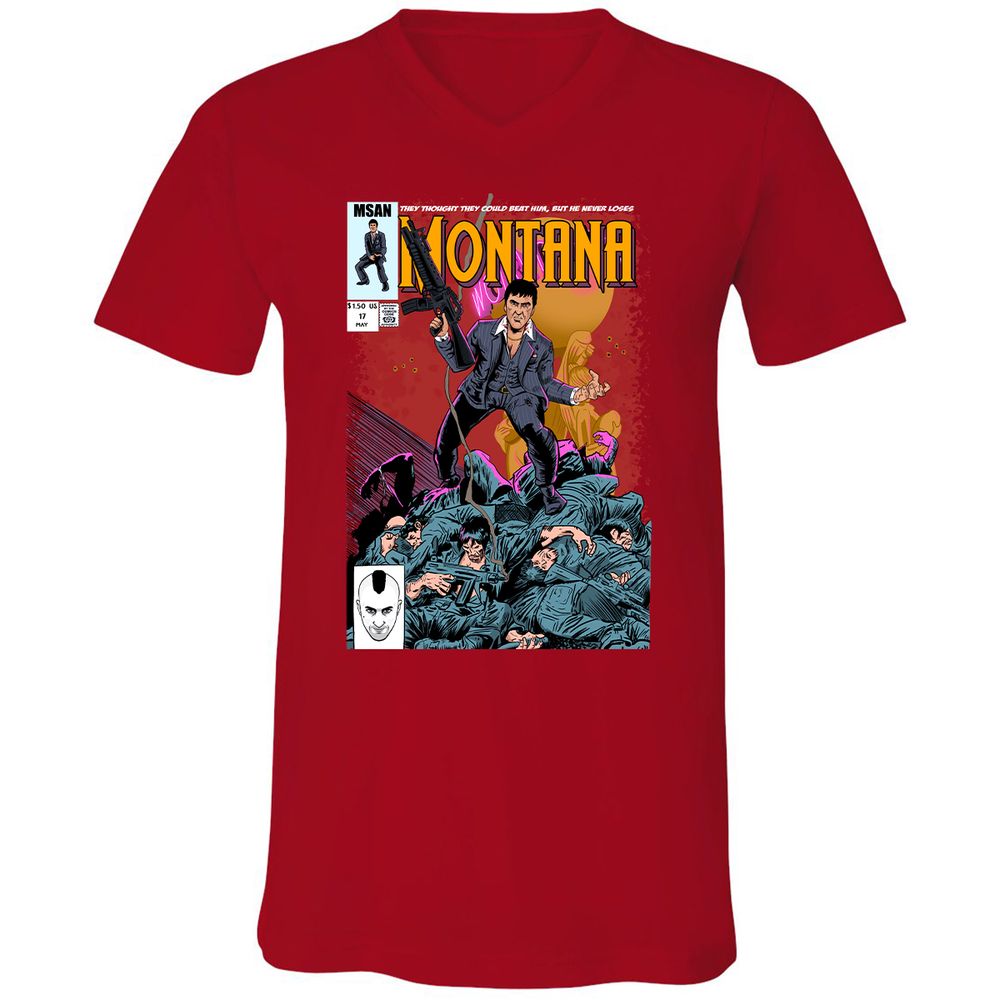 Unisex V-Neck T-Shirt - KUSH6U3S - Red - 3