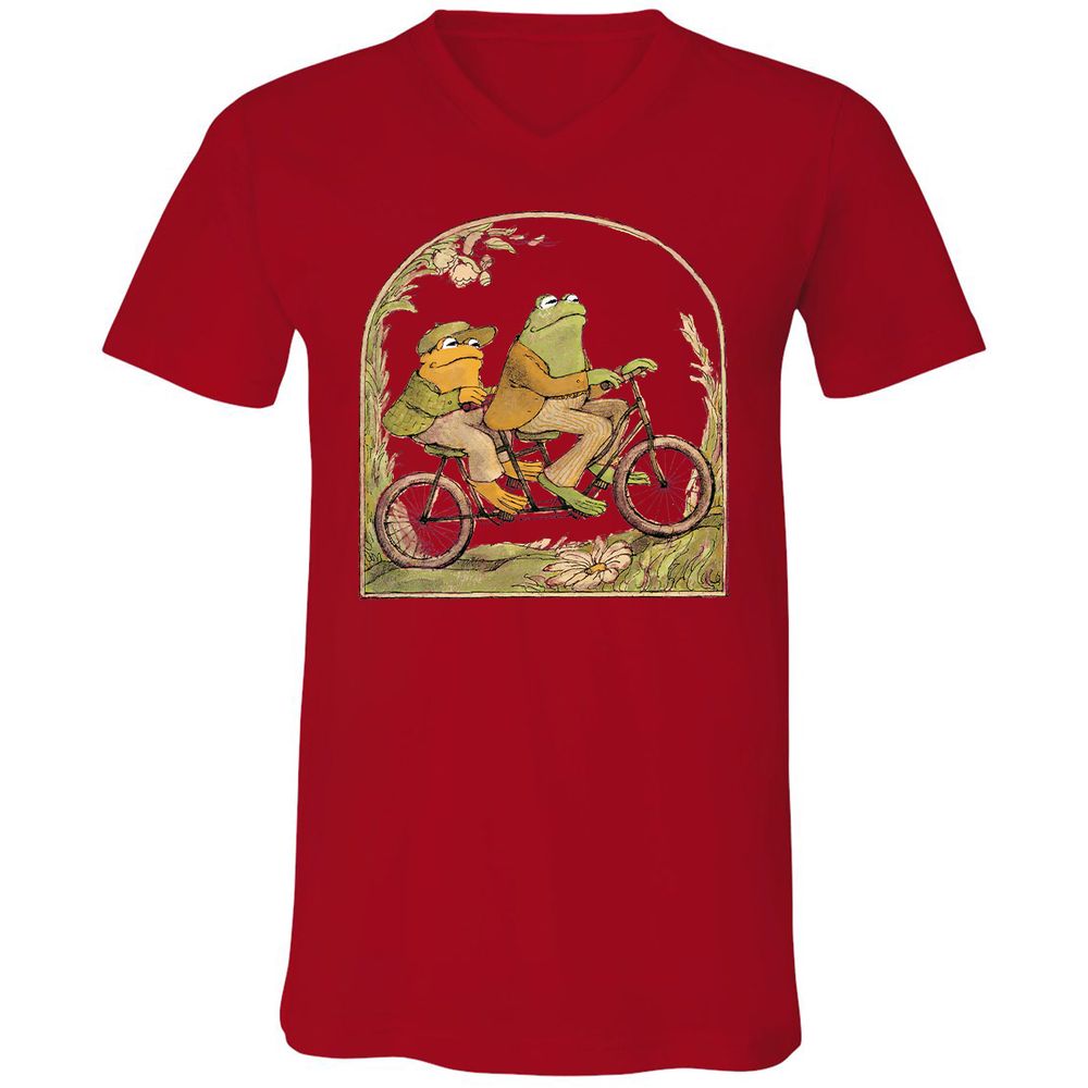 Unisex V-Neck T-Shirt - 7AV6YHNU - Red - 3