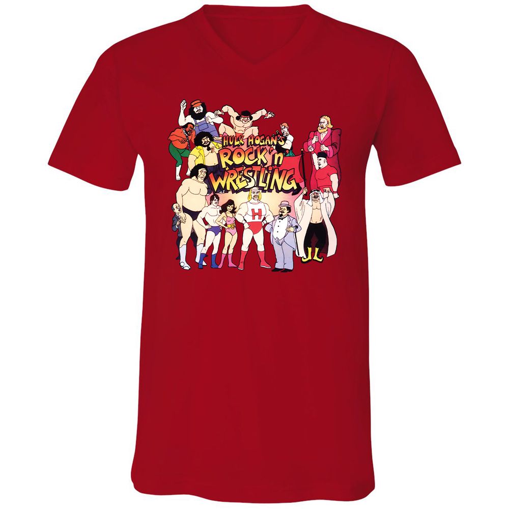 Unisex V-Neck T-Shirt - KF4R6KFH - Red - 3