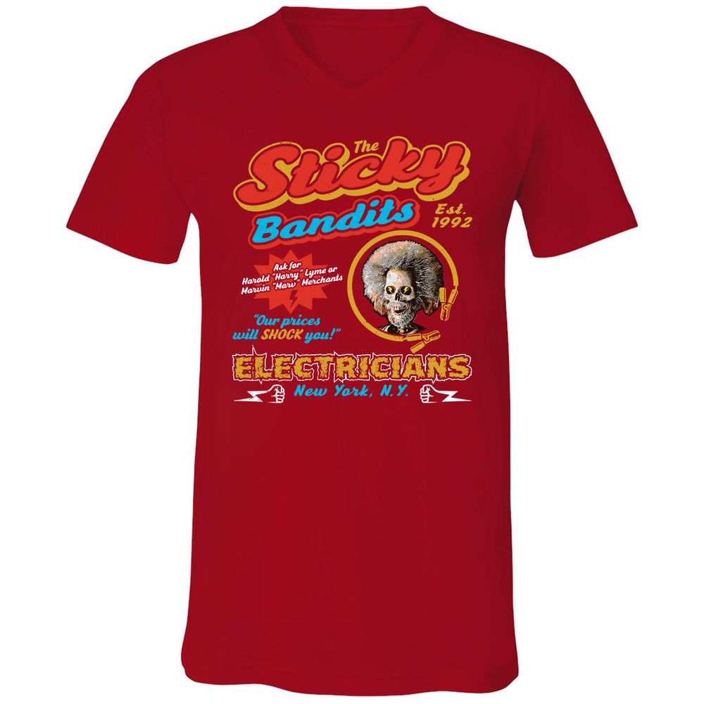 Unisex V-Neck T-Shirt - KJF7PV6Q - Red - 3