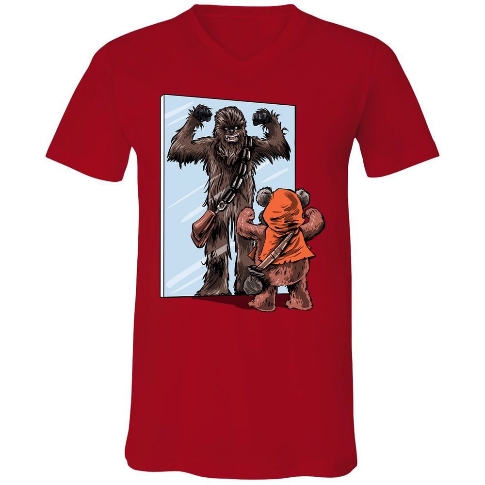 Unisex V-Neck T-Shirt - BF7ZJ424 - Red - 3