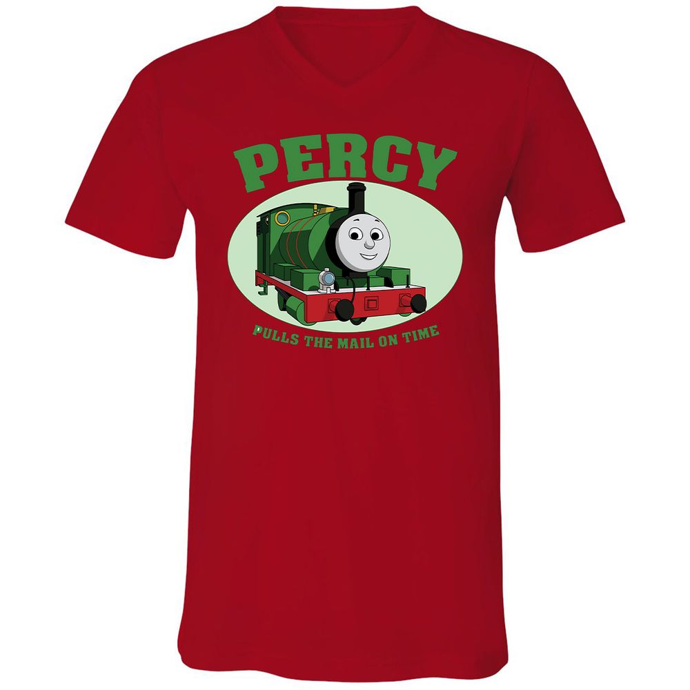 Unisex V-Neck T-Shirt - W9Q8D4HG - Red - 3