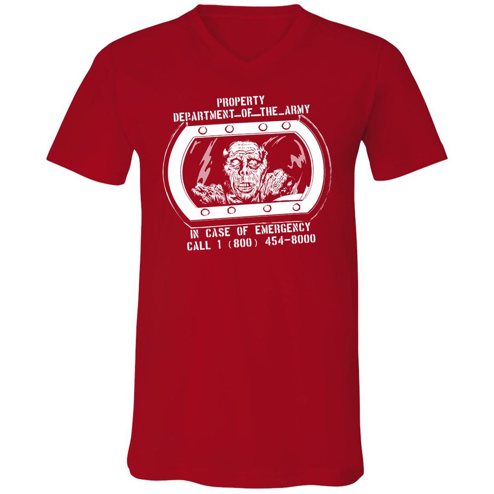 Unisex V-Neck T-Shirt - MVMGQCXR - Red - 3