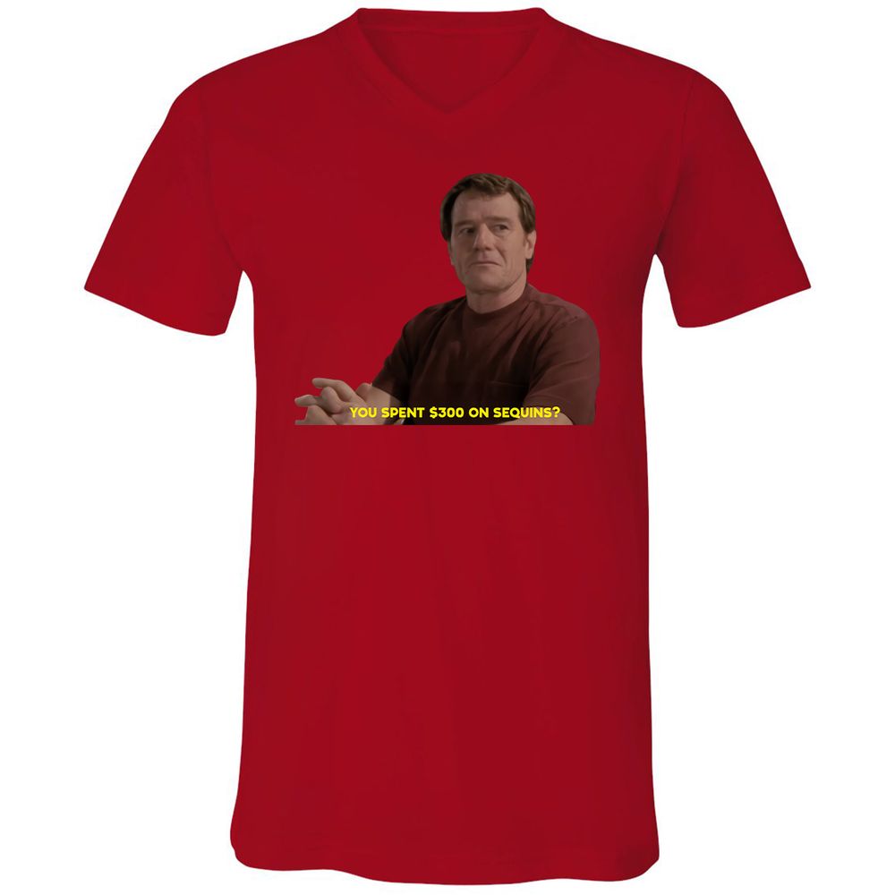 Unisex V-Neck T-Shirt - F7PXKVCJ - Red - 3