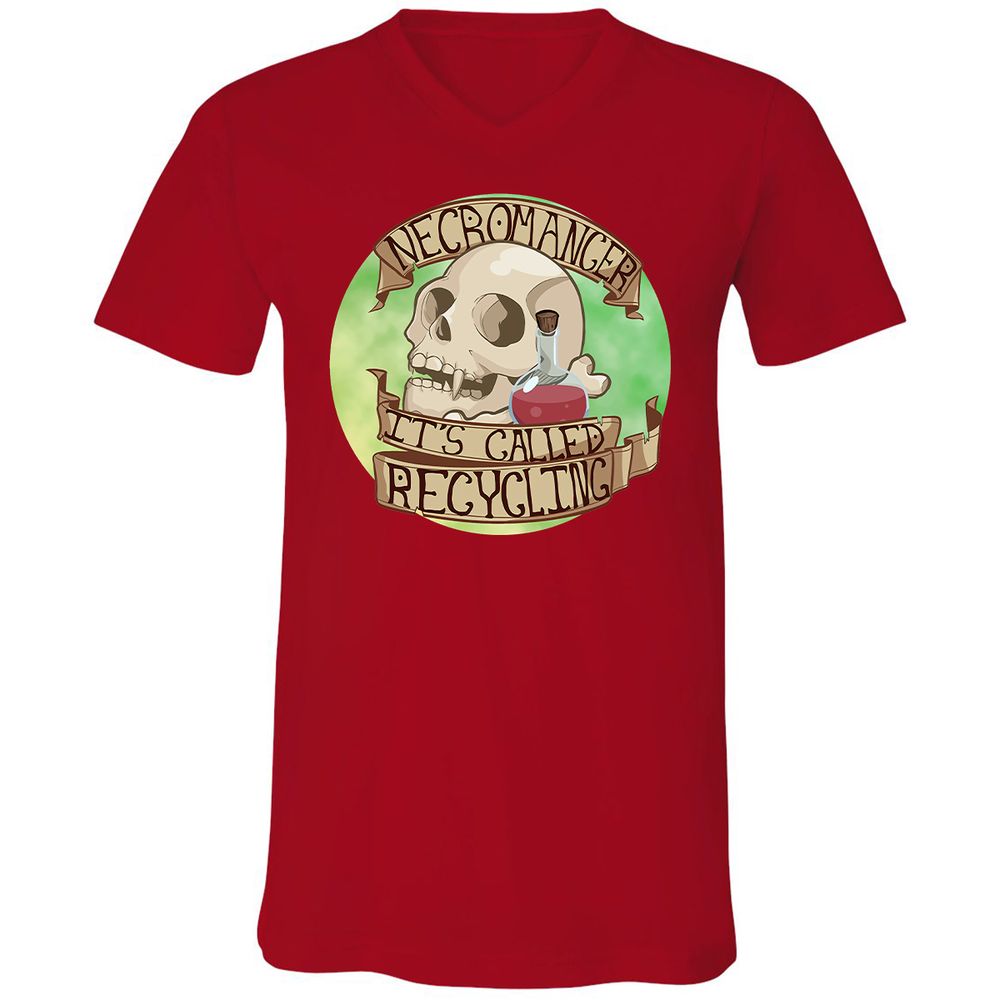 Unisex V-Neck T-Shirt - LTHSXDYK - Red - 3