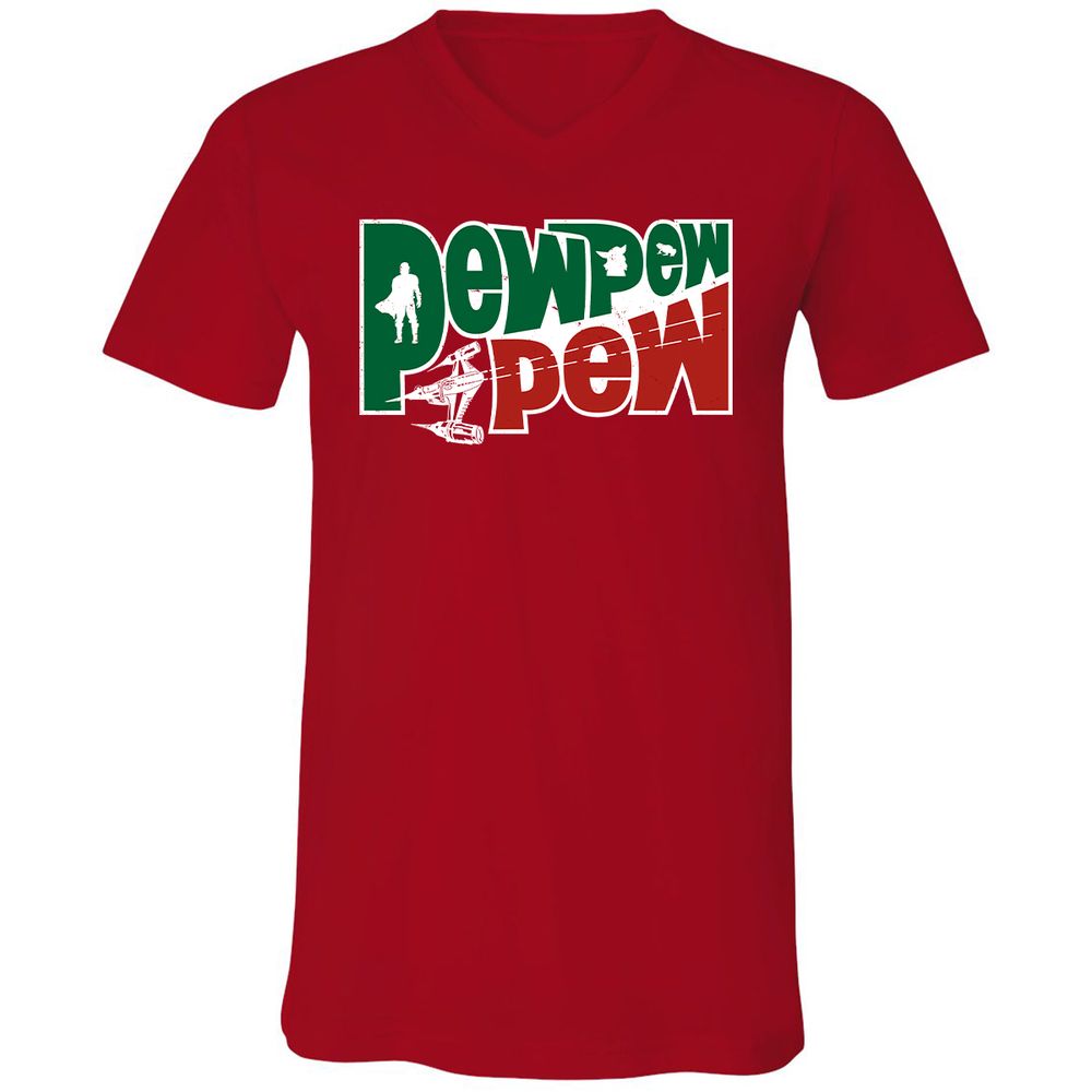 Unisex V-Neck T-Shirt - Q2CLWNBQ - Red - 3
