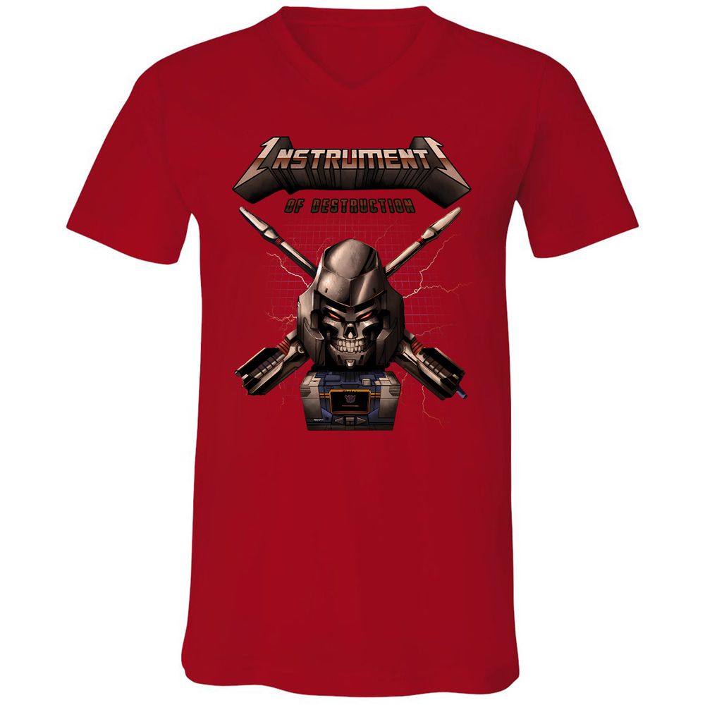 Unisex V-Neck T-Shirt - GJEAQVJM - Red - 3