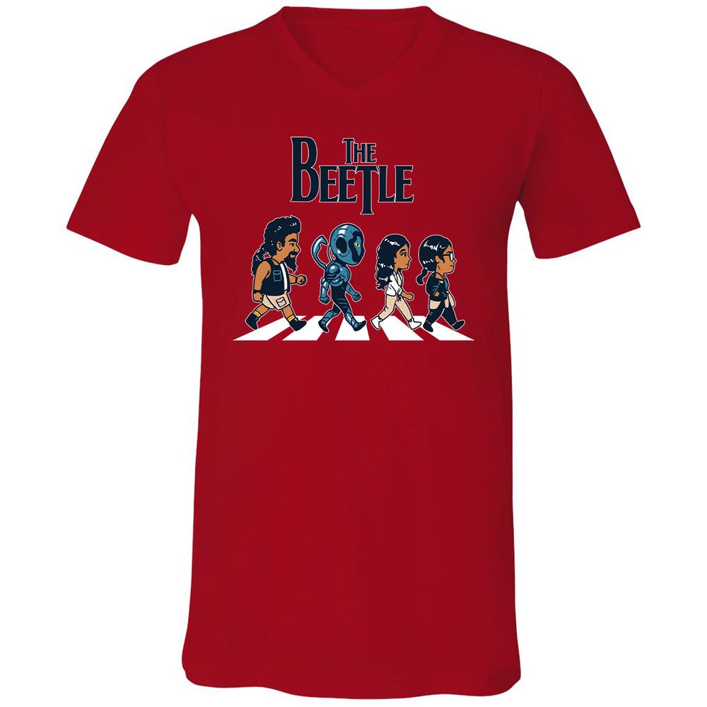 Unisex V-Neck T-Shirt - XG58SH2Y - Red - 3