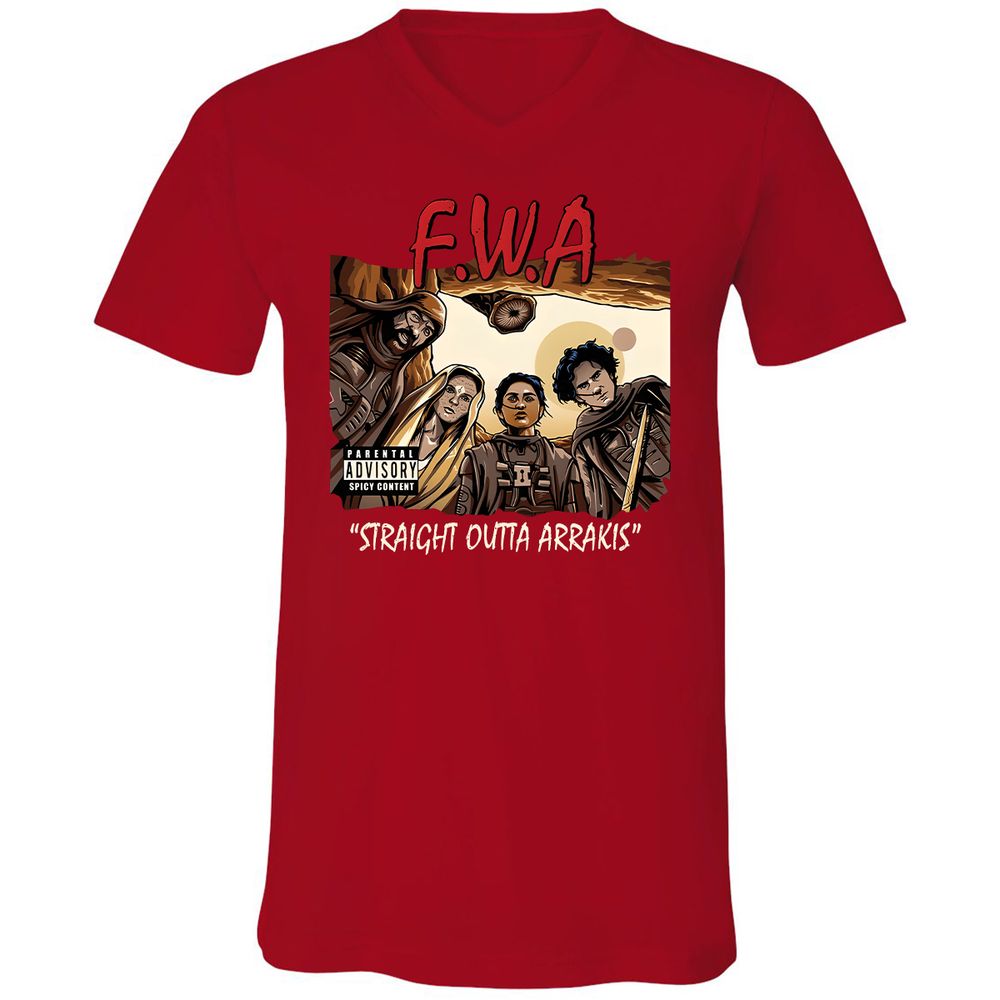 Unisex V-Neck T-Shirt - 86F531MD - Red - 3