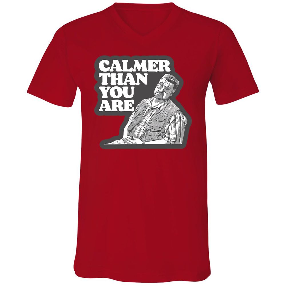 Unisex V-Neck T-Shirt - VKR9JJUW - Red - 3