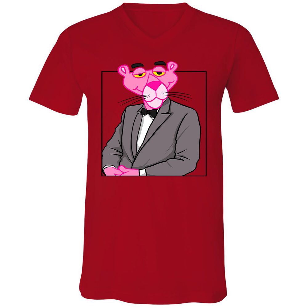 Unisex V-Neck T-Shirt - X4J3432J - Red - 3