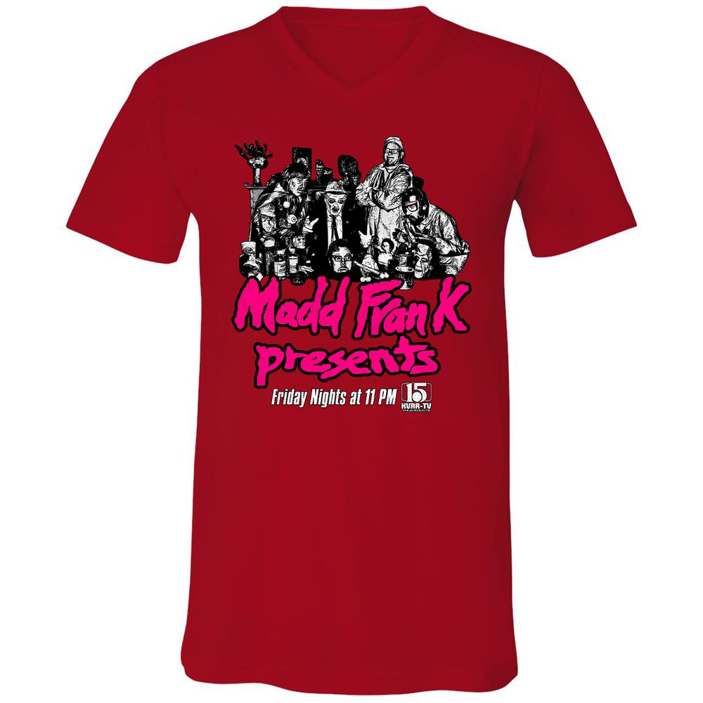 Unisex V-Neck T-Shirt - KQ1QJ6K8 - Red - 3