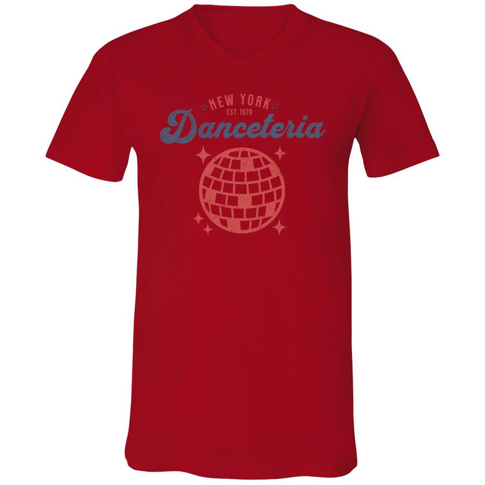 Unisex V-Neck T-Shirt - T9P6R5DM - Red - 3