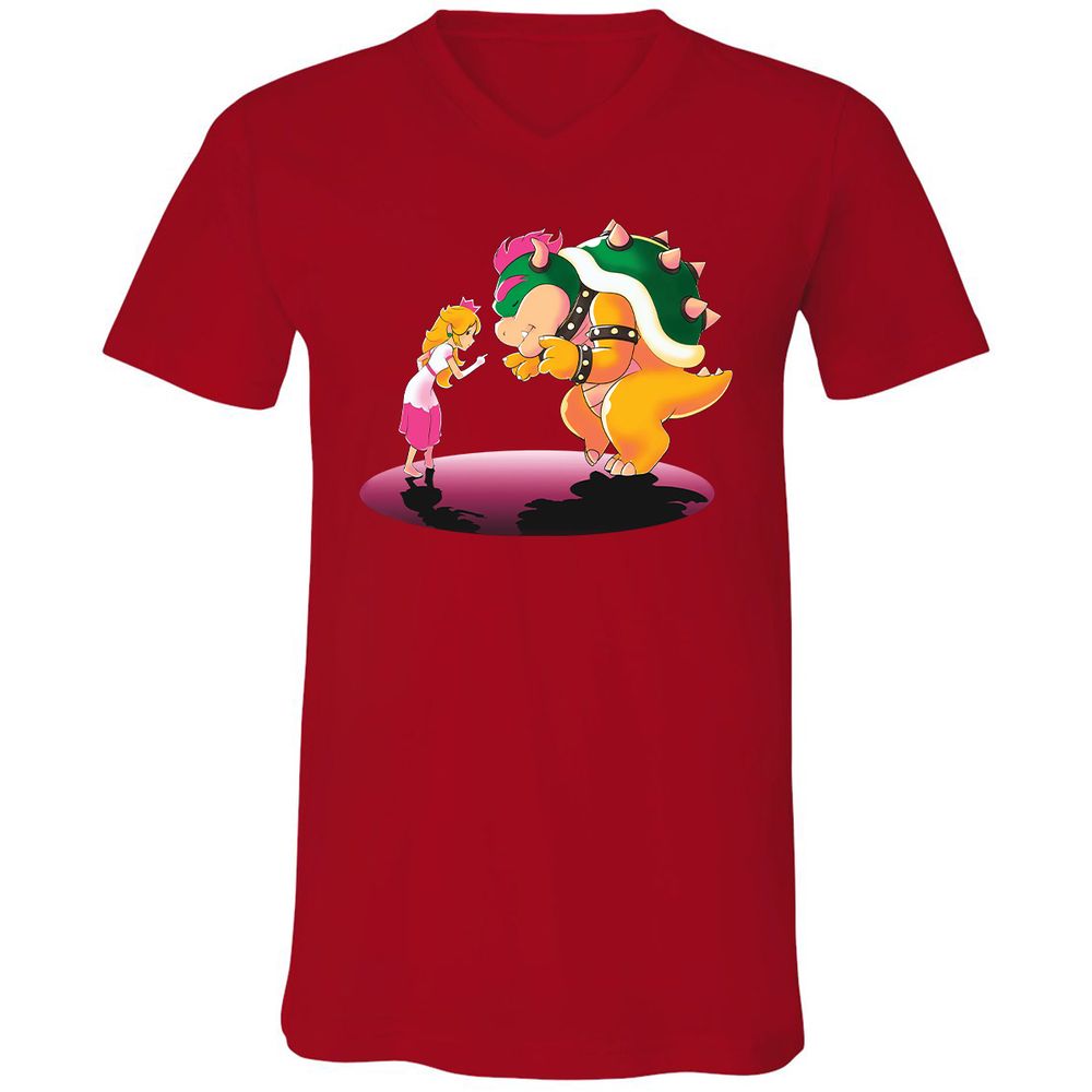 Unisex V-Neck T-Shirt - LNJTFT3E - Red - 3