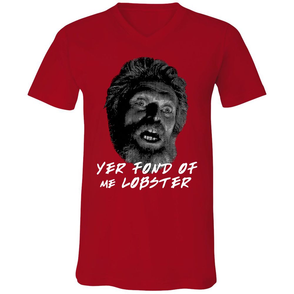 Unisex V-Neck T-Shirt - YQK4AUJL - Red - 3
