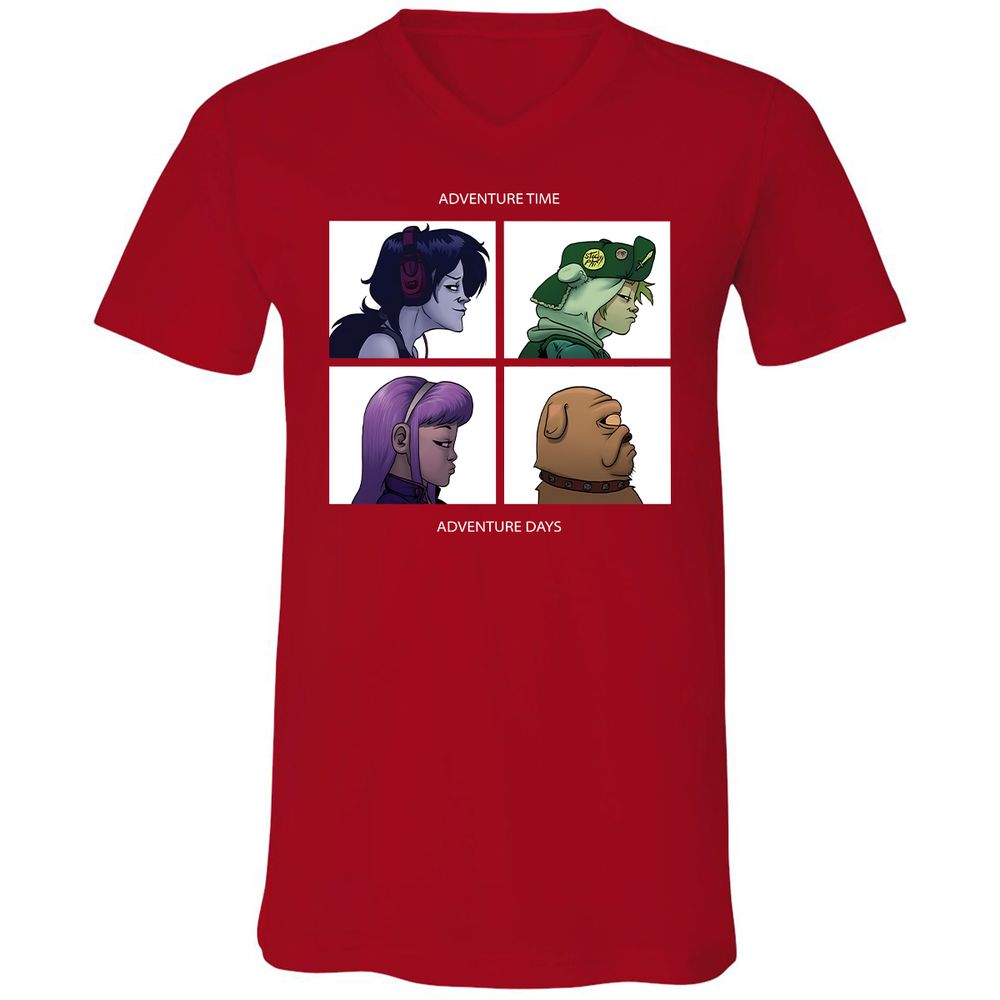 Unisex V-Neck T-Shirt - 6F5AVUWP - Red - 3
