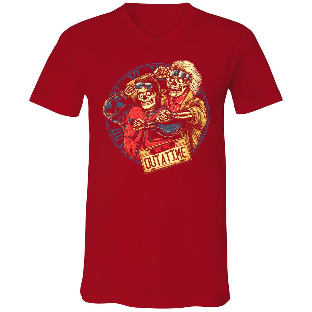 Unisex V-Neck T-Shirt - AG6XJLH8 - Red - 3