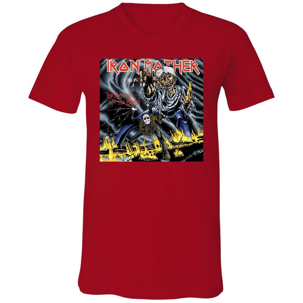 Unisex V-Neck T-Shirt - ZGKGPL7P - Red - 3