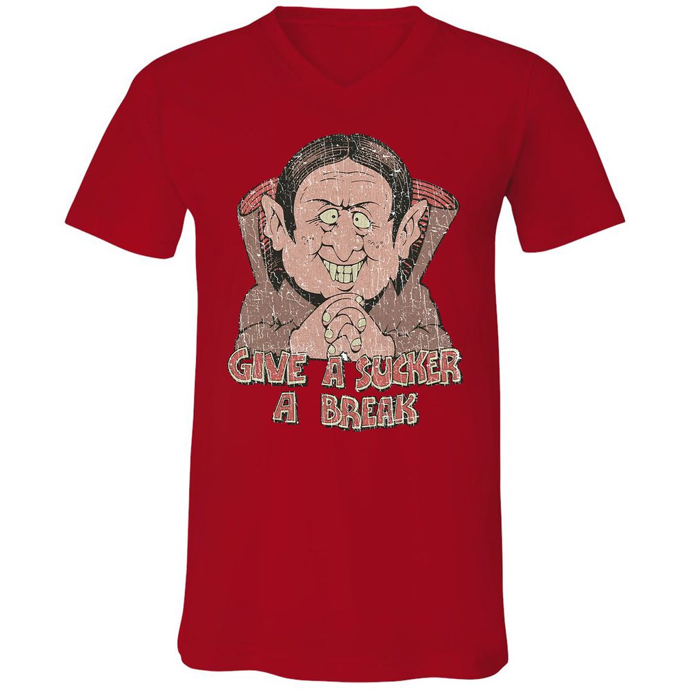 Unisex V-Neck T-Shirt - XUHY64K5 - Red - 3