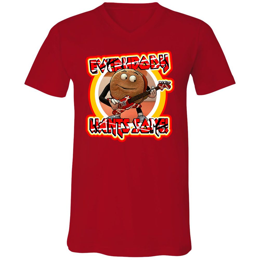 Unisex V-Neck T-Shirt - 32RDSBDE - Red - 3