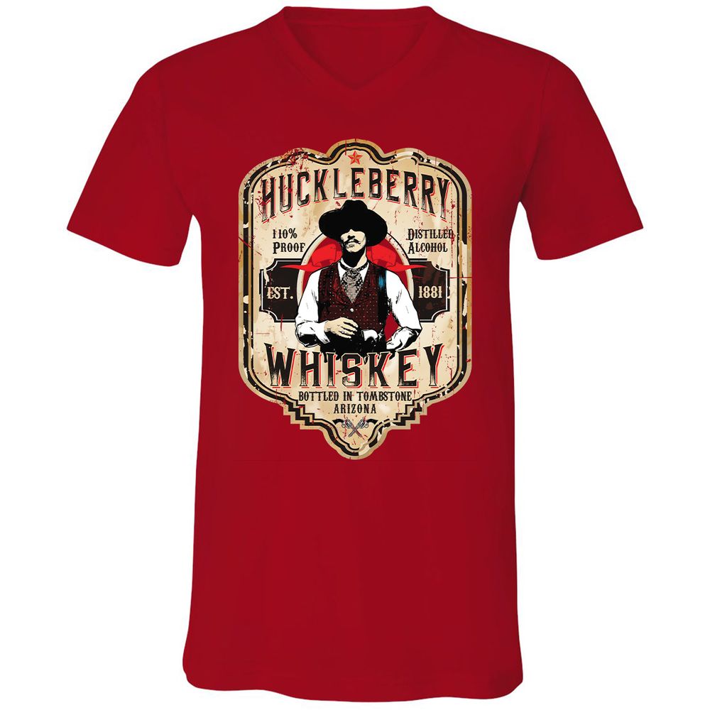 Unisex V-Neck T-Shirt - 2D9RNFH2 - Red - 3