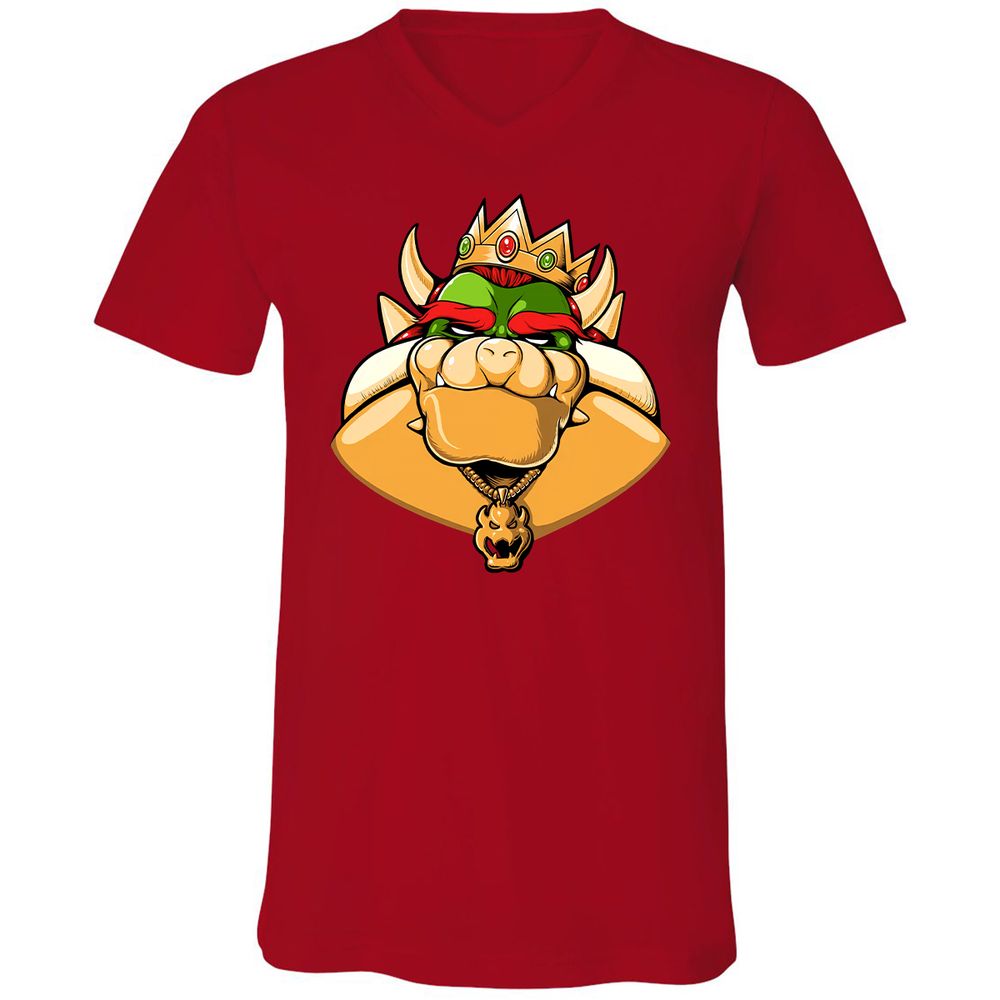 Unisex V-Neck T-Shirt - 4B3V2FG3 - Red - 3