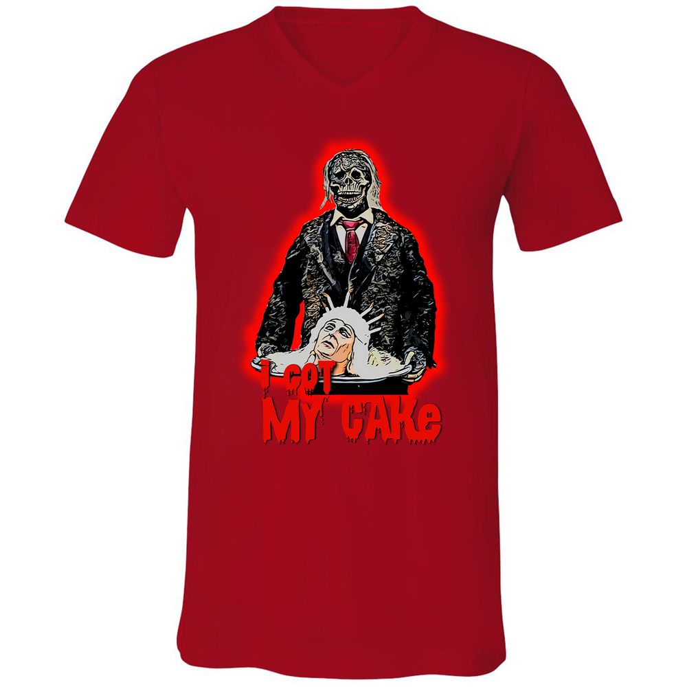 Unisex V-Neck T-Shirt - 45PAND11 - Red - 3