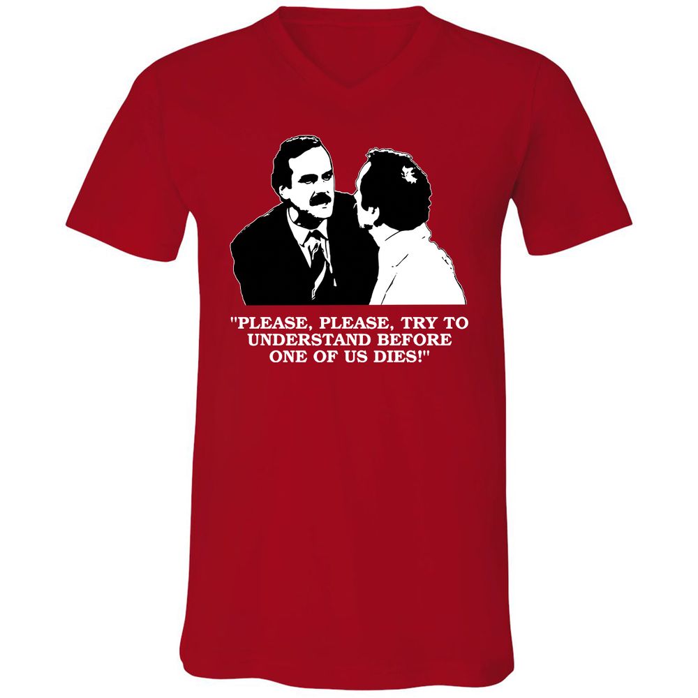 Unisex V-Neck T-Shirt - C82D5U26 - Red - 3