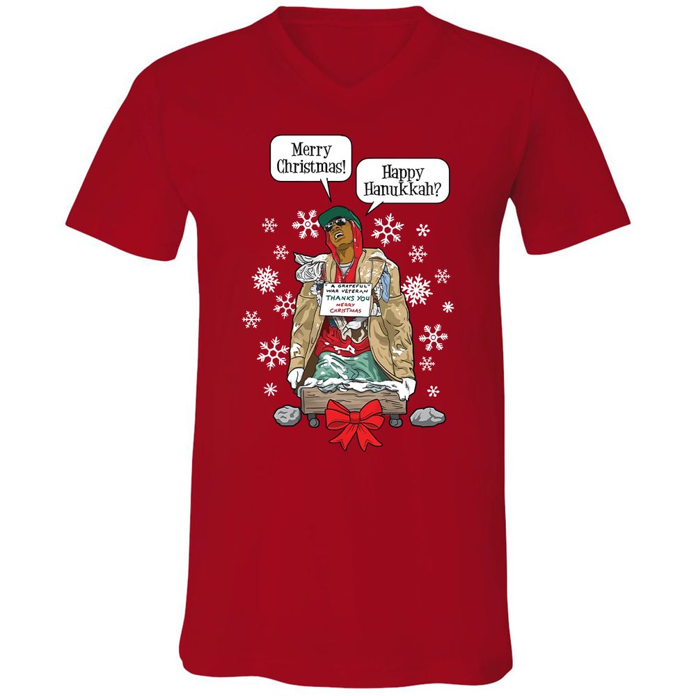 Unisex V-Neck T-Shirt - N77KNJSD - Red - 3
