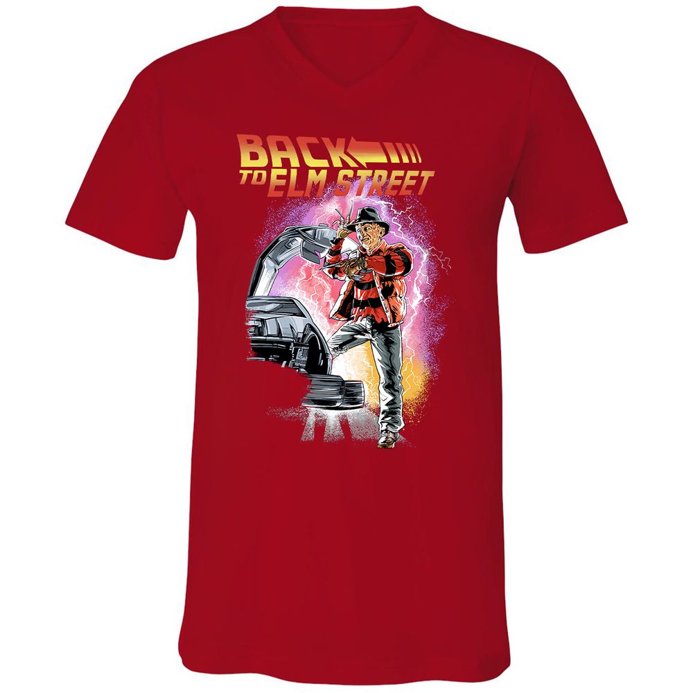 Unisex V-Neck T-Shirt - UH77J4C2 - Red - 3