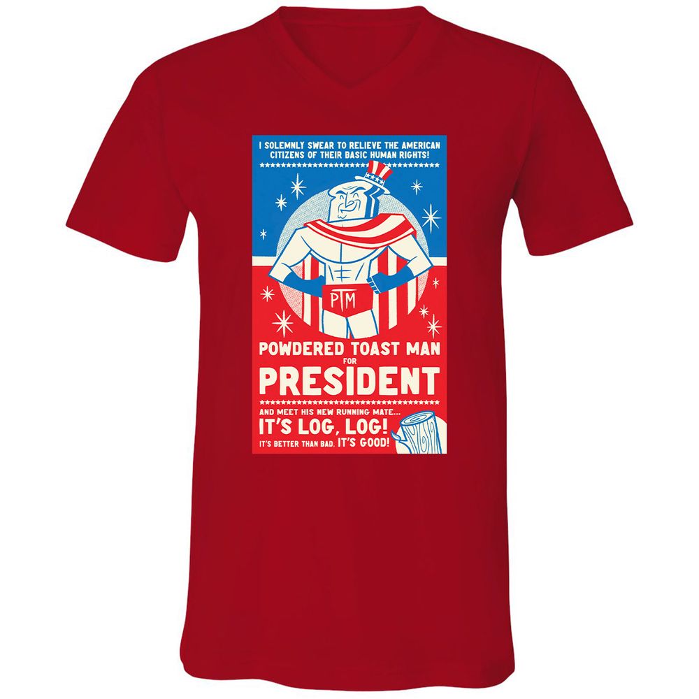 Unisex V-Neck T-Shirt - 22QSRA2A - Red - 3