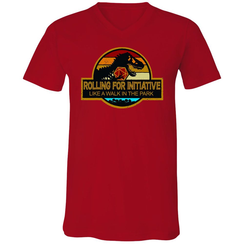 Unisex V-Neck T-Shirt - 4K5GHU14 - Red - 3